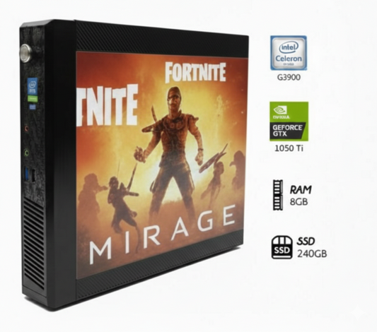 1050 Ti + 8gb Ram + Intel Celeron + SSD 240GB + Fortnite case